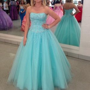 Blue Lace Up Ballgown Dress Size 9/10